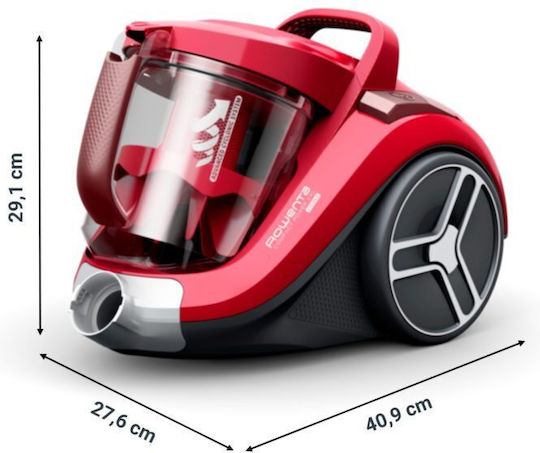 Rowenta Compact Power Xxl Ηλεκτρική Σκούπα 750W με Κάδο 2.5lt Κόκκινη