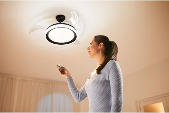 Philips Bliss Ανεμιστήρας Οροφής 51cm με Φως Μαύρος