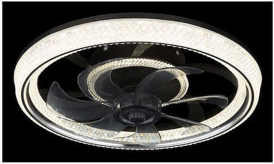 Globo Lighting Cirilla Πλαφονιέρα 48cm με Φως Μαύρη