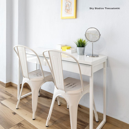 Καρέκλα Εξωτερικού Χώρου Μεταλλική Loft Ivory 45x48x85εκ.