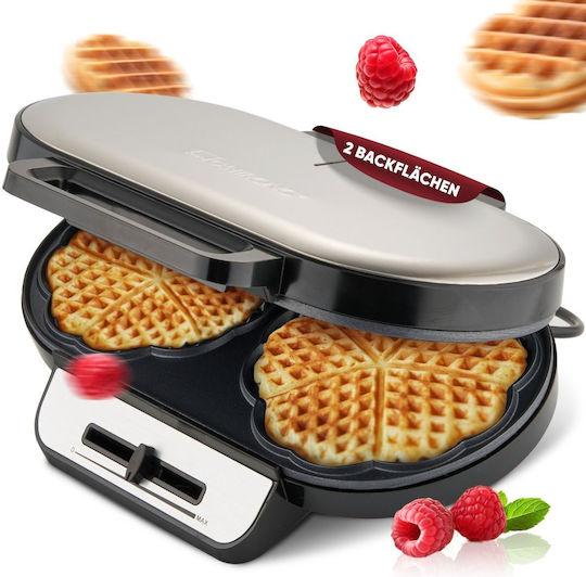 Clatronic WA 3745 Βαφλιέρα για Βάφλες Καρδιά 2 Θέσεων 1200W