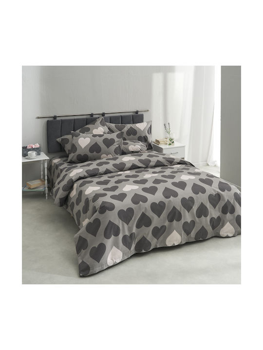 Charalambidis Textiles Σετ Μαξιλαροθήκες Γκρί 52x72εκ.