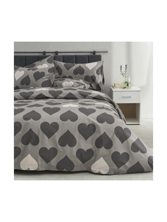 Charalambidis Textiles Σετ Μαξιλαροθήκες Γκρί 52x72εκ.