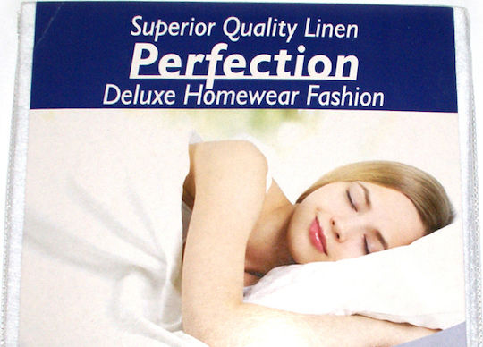 Cotton Linen Προστατευτικό Επίστρωμα Υπέρδιπλο Perfection Λευκό 160x200+30εκ.