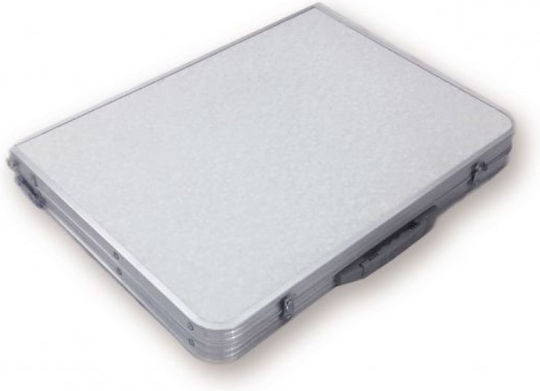 ForHome Metallic Table Set for Camping Foldable 60x120x70cm Silver