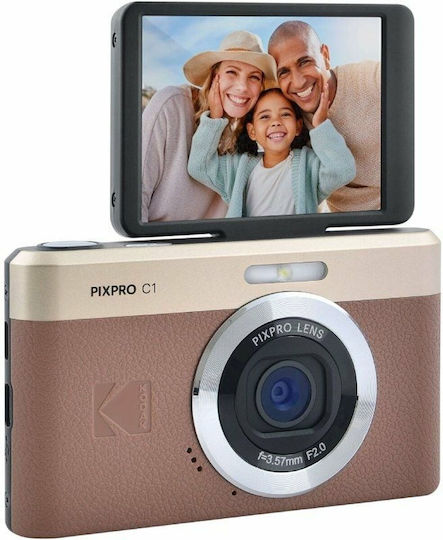 Kodak Pixpro C1 Compact Camera 13MP Optical Zoom 4x Brown | Skroutz.mt