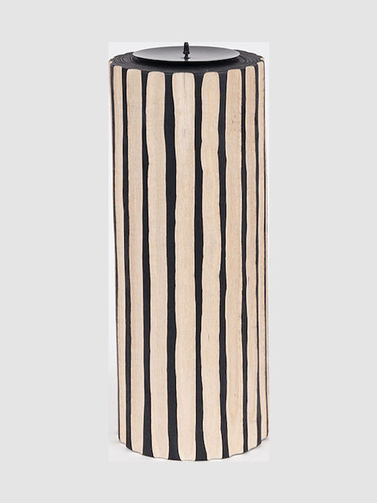 Natural Candle Holder Wooden in Black Color 12x34x12cm 1pcs