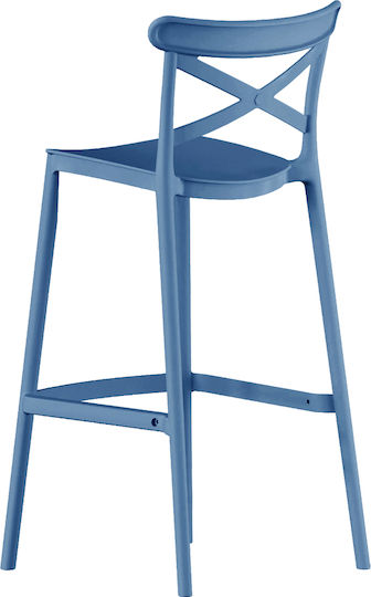 Σκαμπό Μπαρ από Πολυπροπυλένιο Elly Μπλέ 49x47x100cm Σκαμπό Μπαρ από Πολυπροπυλένιο Elly Μπλέ 49x47x100cm