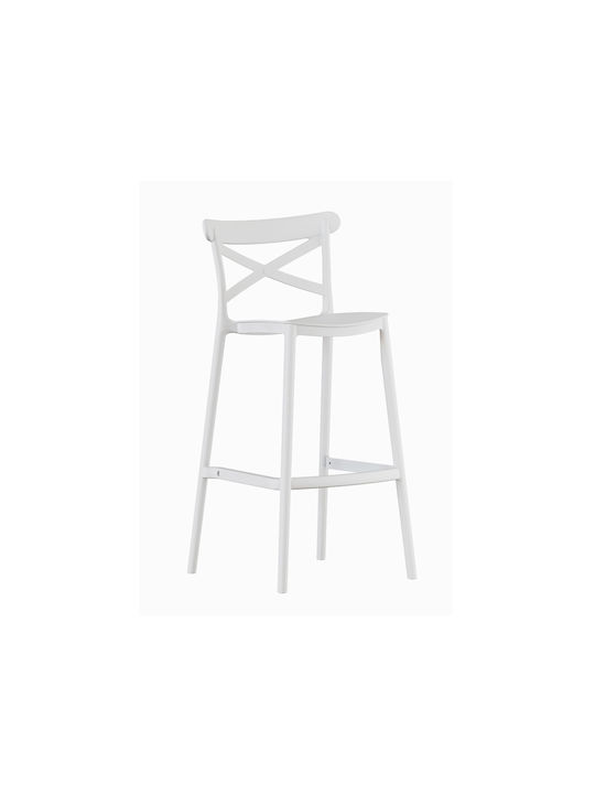 Hocker für Bar Für den Außenbereich aus Polypropylen Elly White 1Stück 49x47x100cm