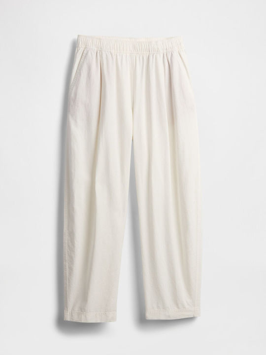 Damen Leinen Hose Off White