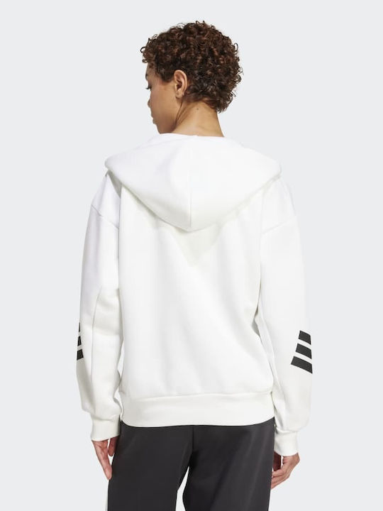 adidas Future Icons 3-stripes Full-zip Ζακέτα Λευκή με Κουκούλα