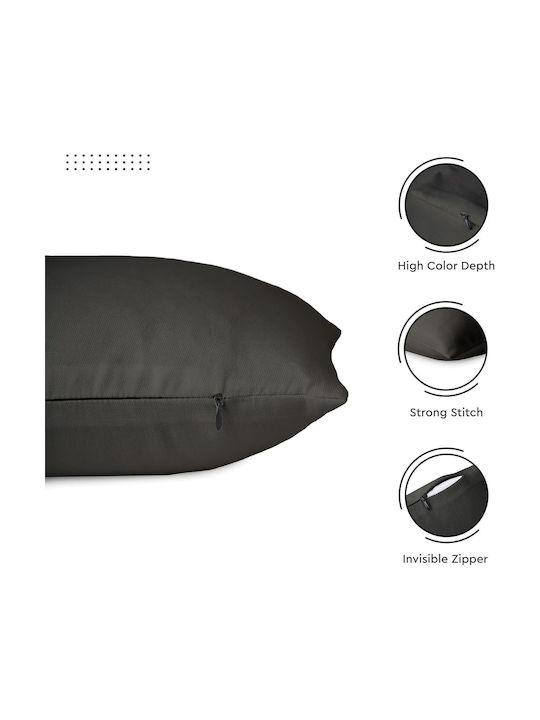 Διακοσμητική Μαξιλαροθήκη Linen από 100% Βαμβάκι Black 60x60εκ.