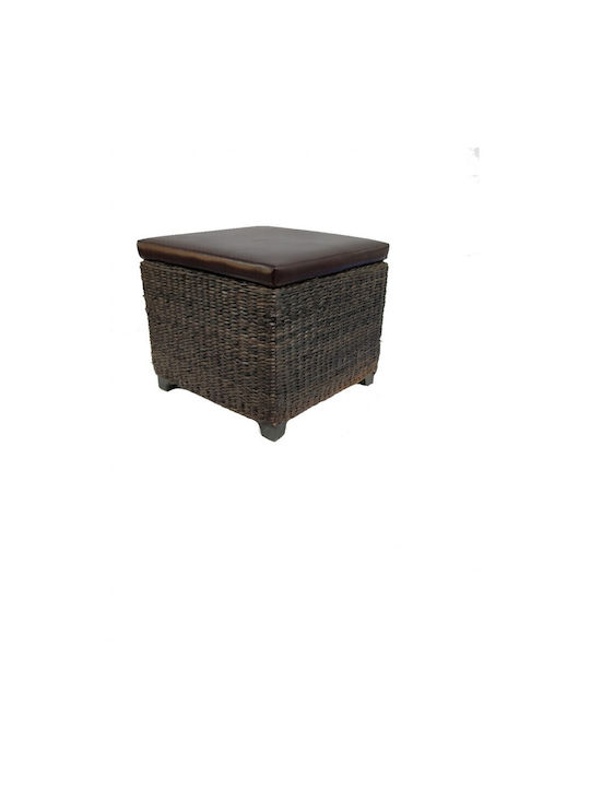 Hocker Mit Stauraum Mit Rattan Bezug Lederoptik 40x40