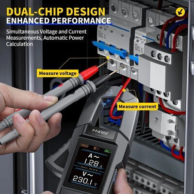Fnirsi Clamp Meter Digital 600A AC True RMS with Test Leads FNR-DMC-100