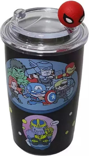 Rostfreier Stahl Kinder Trinkflasche Rächer Thermos mit Stroh 460ml (Verschiedene Designs oder Farben)