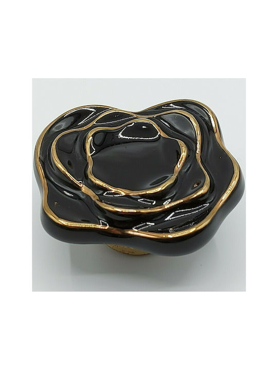 Porcelain Italian Furniture Knob Premiere 1332-oro1 Ø64 Glossy Gold Porcelain