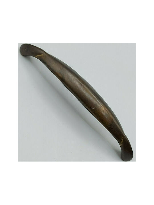 Italian Brass Furniture Handle Mandelli 9016-128-brz Bronze Size 12.8cm