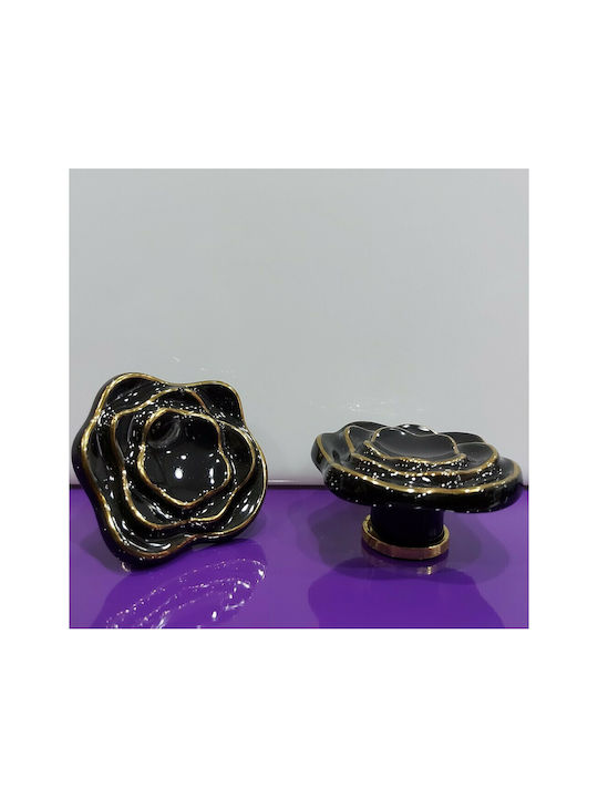 Porcelain Italian Furniture Knob Premiere 1332-oro1 Ø64 Glossy Gold Porcelain
