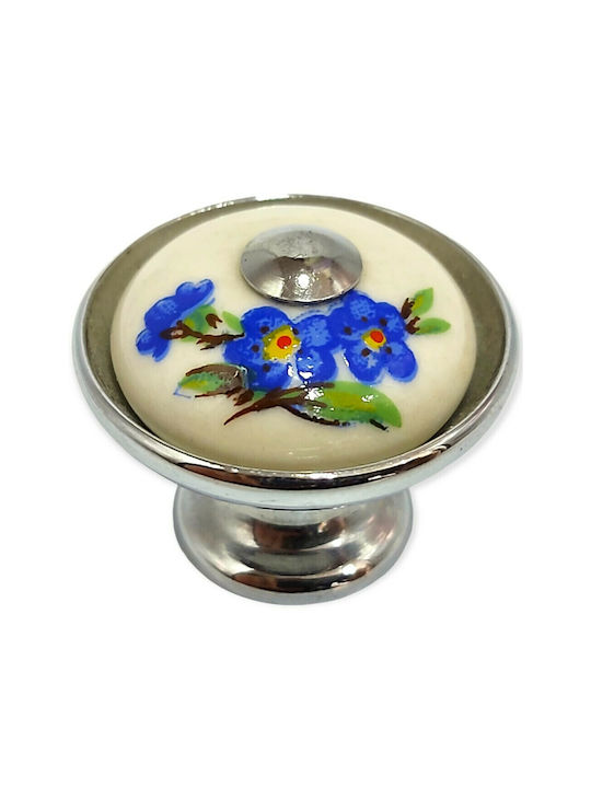 Porzellan Italienischer Möbelknopf Gem 9095-ino1 Chrom Glänzend Porzellan
