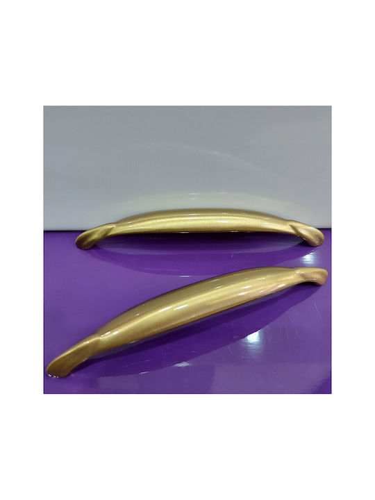 Brass Italian Furniture Handle Mandelli 9000-160-20a Size 16.0cm Matte Gold