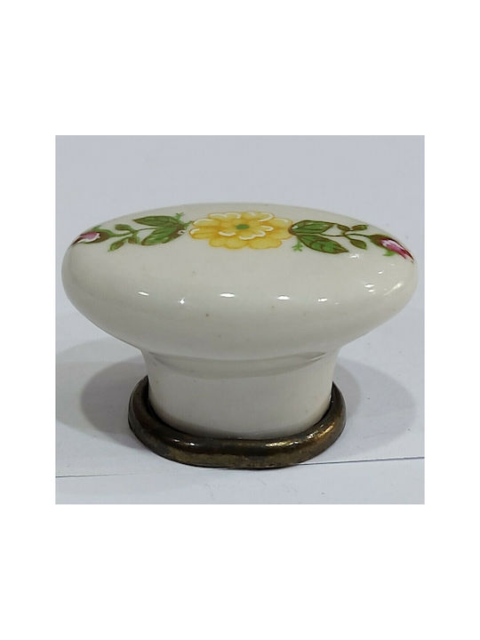 Italienischer Möbelknopf Gem 9091-000-brz1 Bronze Antik Porzellan
