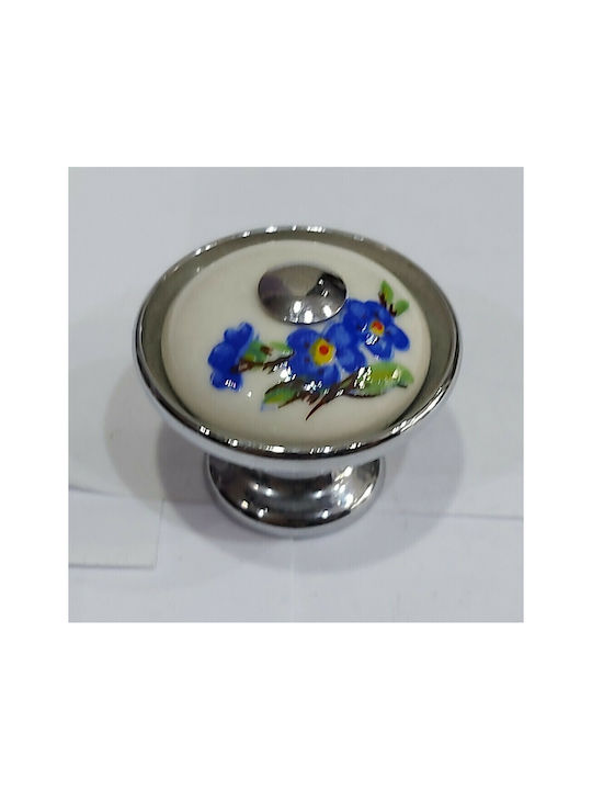 Porzellan Italienischer Möbelknopf Gem 9095-ino1 Chrom Glänzend Porzellan
