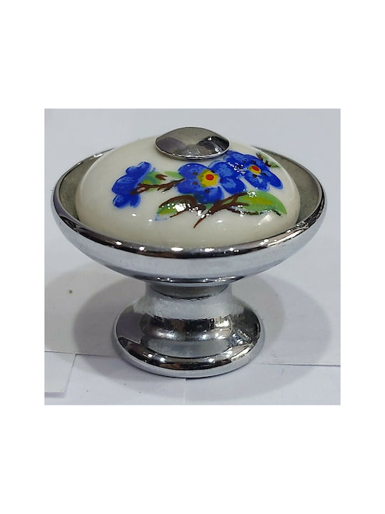 Porzellan Italienischer Möbelknopf Gem 9095-ino1 Chrom Glänzend Porzellan