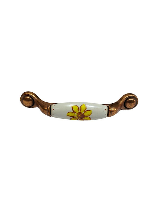 Porcelain Italian Furniture Handle Premiere 1473-14a1 Copper Size 9.6cm Porcelain