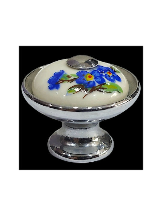 Porzellan Italienischer Möbelknopf Gem 9095-ino1 Chrom Glänzend Porzellan