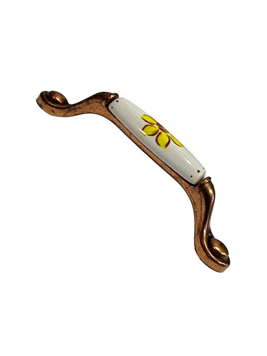 Porcelain Italian Furniture Handle Premiere 1473-14a1 Copper Size 9.6cm Porcelain