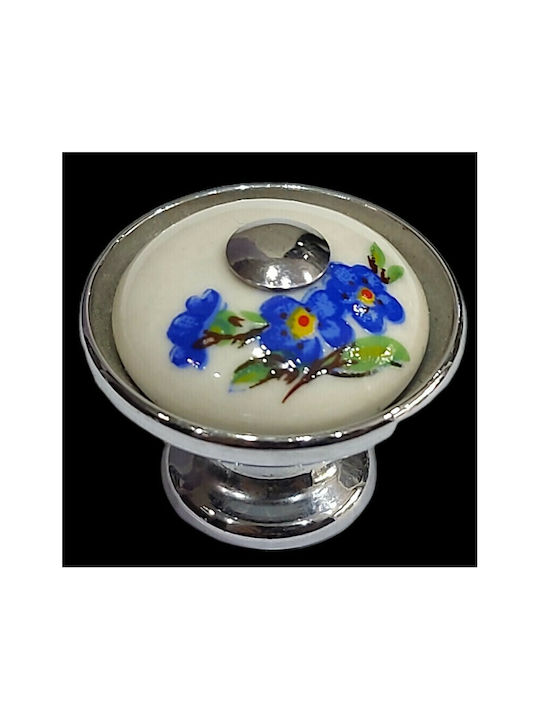 Porzellan Italienischer Möbelknopf Gem 9095-ino1 Chrom Glänzend Porzellan