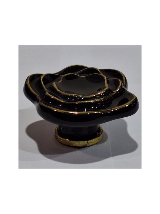 Porcelain Italian Furniture Knob Premiere 1332-oro1 Ø64 Glossy Gold Porcelain