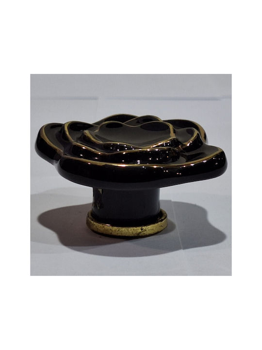 Porcelain Italian Furniture Knob Premiere 1332-oro1 Ø64 Glossy Gold Porcelain
