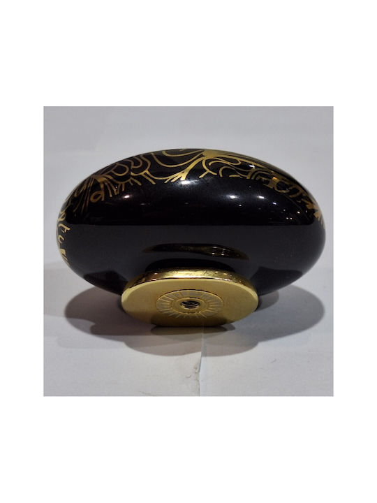 Porcelain Italian Furniture Knob Premiere 1282-oro1 Gold Glossy Porcelain