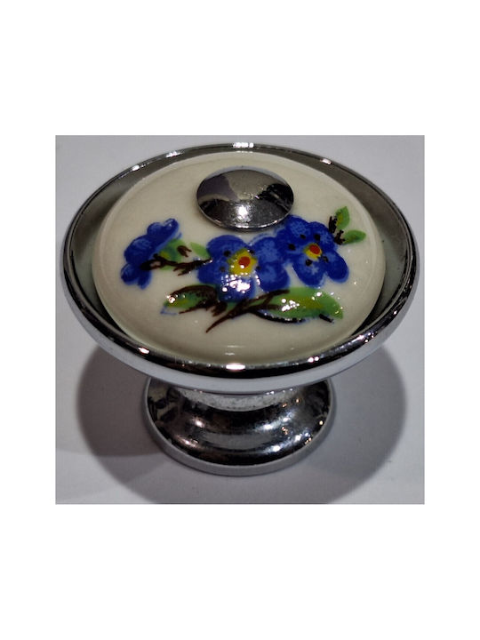 Porzellan Italienischer Möbelknopf Gem 9095-ino1 Chrom Glänzend Porzellan