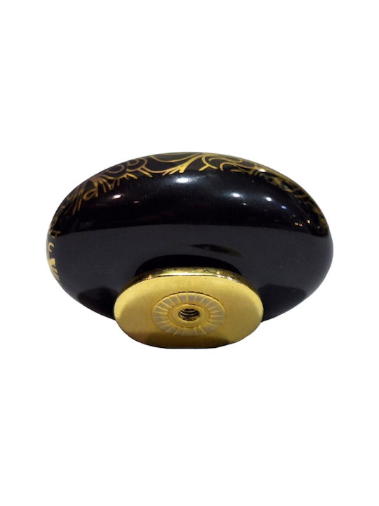 Porcelain Italian Furniture Knob Premiere 1282-oro1 Gold Glossy Porcelain