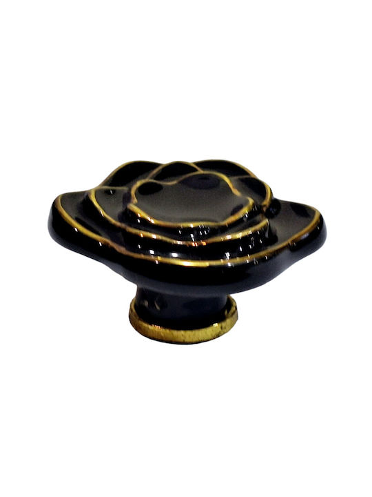 Porcelain Italian Furniture Knob Premiere 1332-oro1 Ø64 Glossy Gold Porcelain