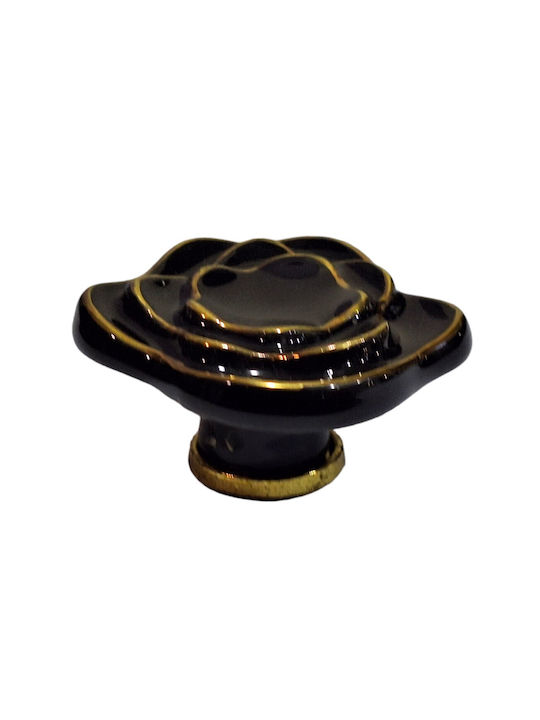 Porcelain Italian Furniture Knob Premiere 1332-oro1 Ø64 Glossy Gold Porcelain