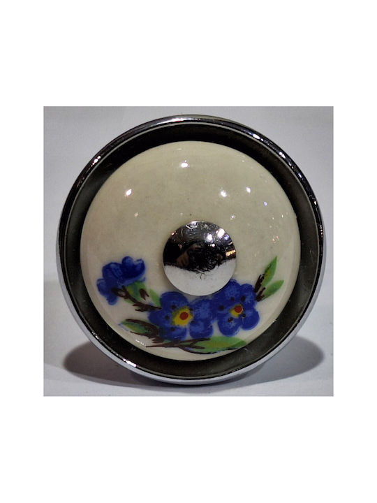 Porzellan Italienischer Möbelknopf Gem 9095-ino1 Chrom Glänzend Porzellan