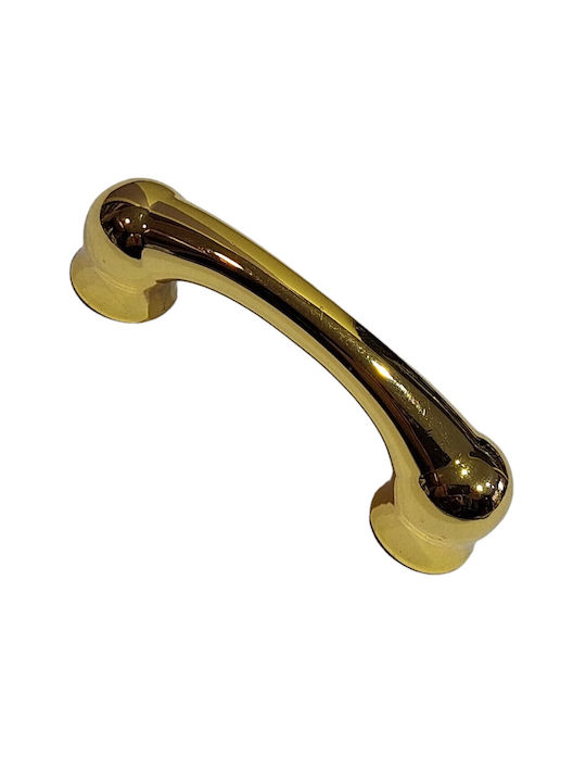 Italian Furniture Handle Mandelli 9012-oro Gold Glossy Size 6.4cm