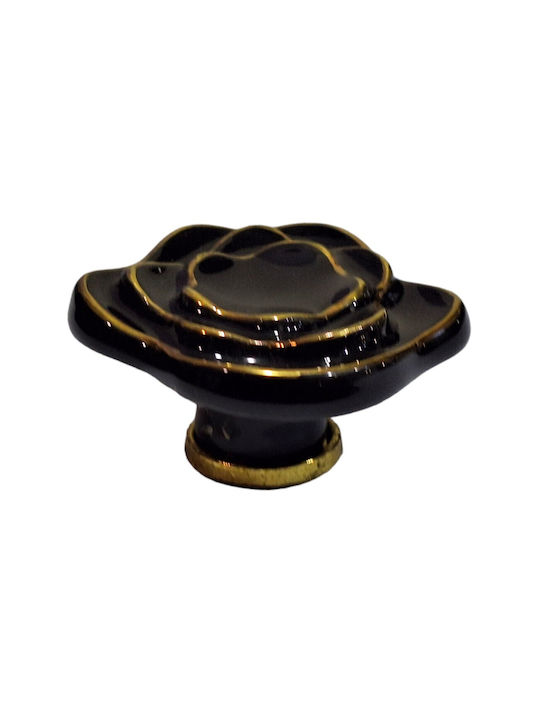 Porcelain Italian Furniture Knob Premiere 1332-oro1 Ø64 Glossy Gold Porcelain