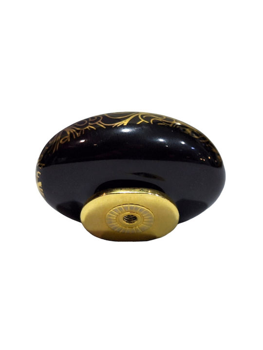 Porcelain Italian Furniture Knob Premiere 1282-oro1 Gold Glossy Porcelain