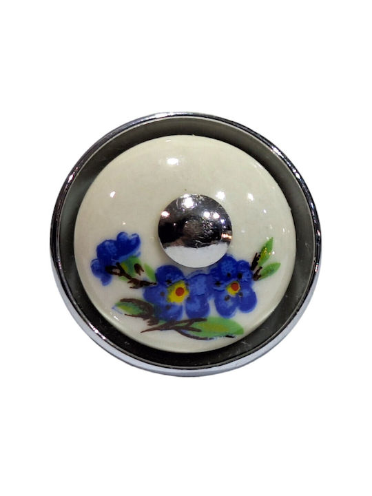 Porzellan Italienischer Möbelknopf Gem 9095-ino1 Chrom Glänzend Porzellan