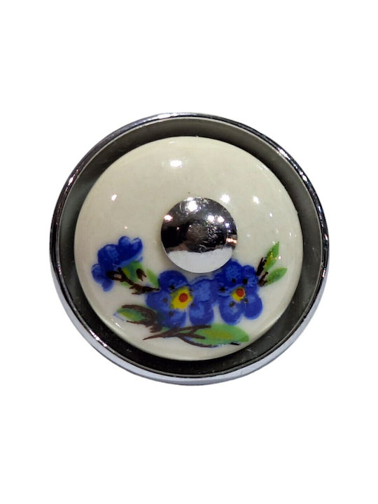 Porzellan Italienischer Möbelknopf Gem 9095-ino1 Chrom Glänzend Porzellan