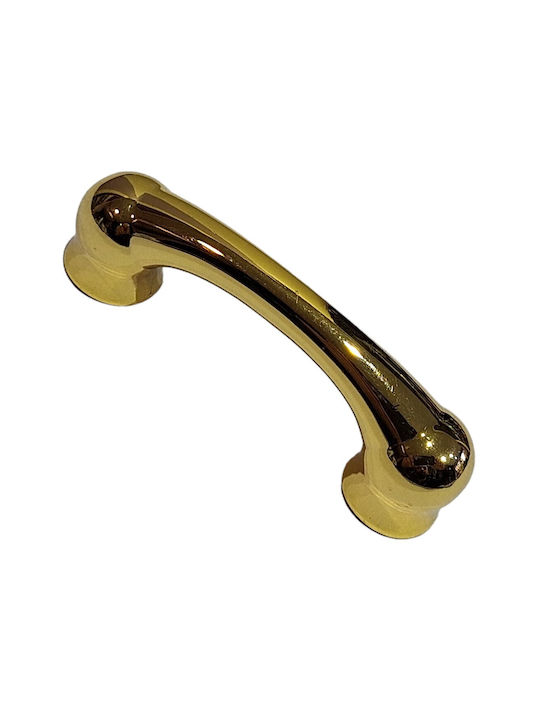 Italian Furniture Handle Mandelli 9012-oro Gold Glossy Size 6.4cm
