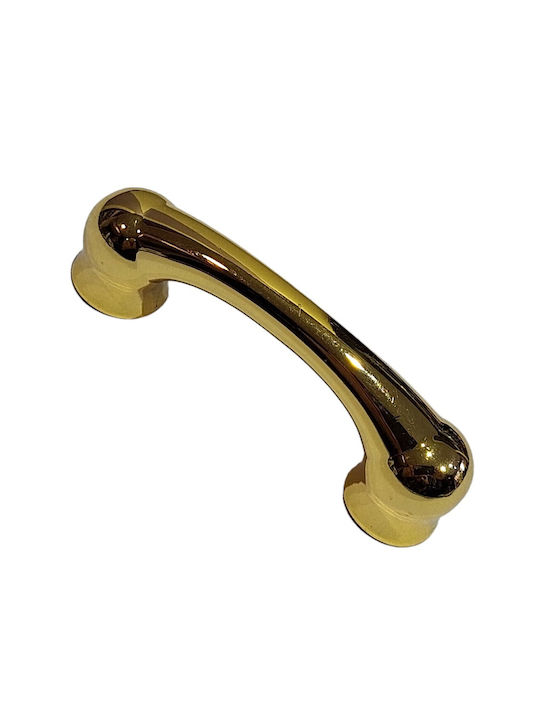 Italian Furniture Handle Mandelli 9012-oro Gold Glossy Size 6.4cm