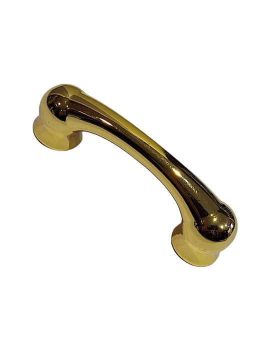 Italian Furniture Handle Mandelli 9012-oro Gold Glossy Size 6.4cm