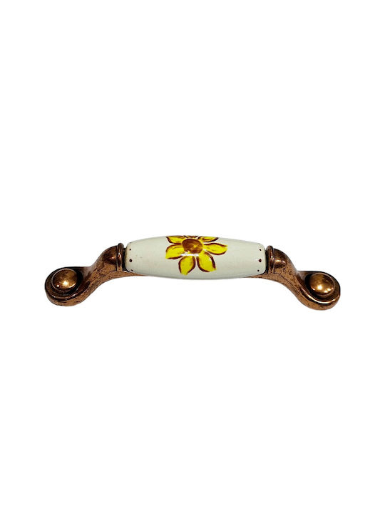 Porcelain Italian Furniture Handle Premiere 1473-14a1 Copper Size 9.6cm Porcelain