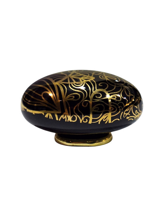 Porcelain Italian Furniture Knob Premiere 1282-oro1 Gold Glossy Porcelain