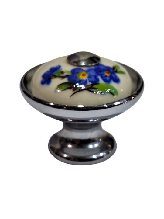 Porzellan Italienischer Möbelknopf Gem 9095-ino1 Chrom Glänzend Porzellan